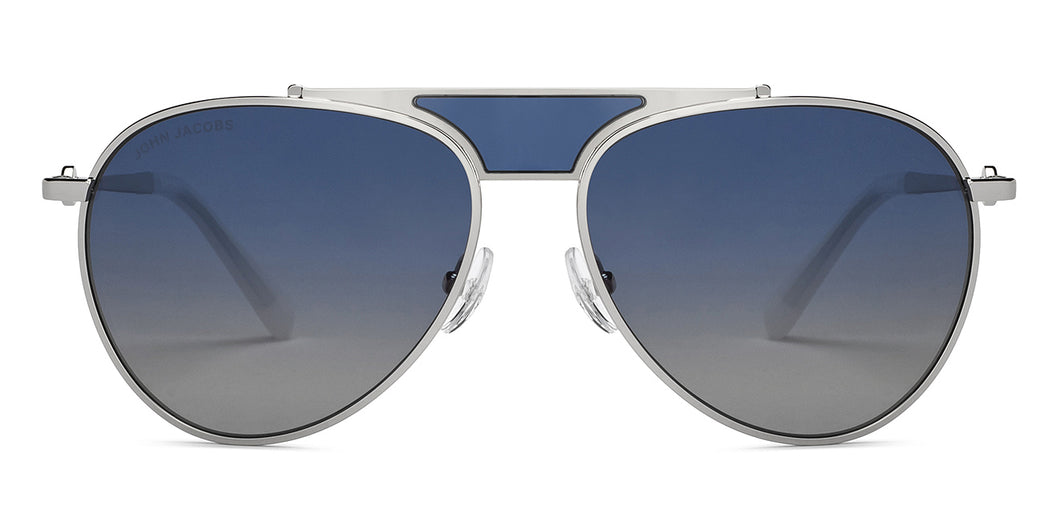 Silver Aviator Full Rim Unisex Sunglasses by John Jacobs-208177