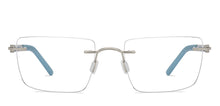 Load image into Gallery viewer, Silver Square Rimless Unisex Eyeglasses by Lenskart Air-200740