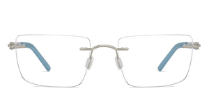 Silver Square Rimless Unisex Eyeglasses by Lenskart Air-200740