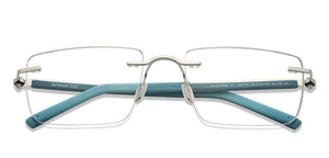 Silver Square Rimless Unisex Eyeglasses by Lenskart Air-200740