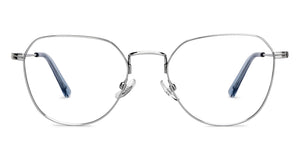 Silver Hexagonal Full Rim Unisex Eyeglasses by John Jacobs-206515