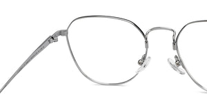 Silver Hexagonal Full Rim Unisex Eyeglasses by John Jacobs-206515