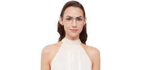 Silver Rectangle Full Rim Unisex Eyeglasses by Lenskart Air-213118