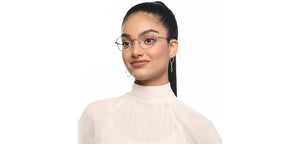 Silver Rectangle Full Rim Unisex Eyeglasses by Vincent Chase-210426