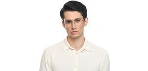 Silver Rectangle Full Rim Unisex Eyeglasses by Vincent Chase-210426