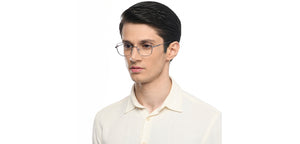 Silver Rectangle Full Rim Unisex Eyeglasses by Vincent Chase-210426