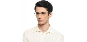 Silver Rectangle Full Rim Unisex Eyeglasses by Vincent Chase-210433