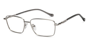 Silver Rectangle Full Rim Unisex Eyeglasses by Vincent Chase-210433