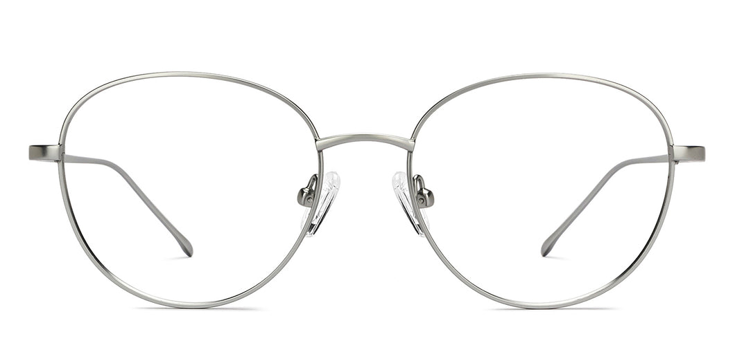 Silver Round Full Rim Unisex Eyeglasses by Lenskart Air-211604