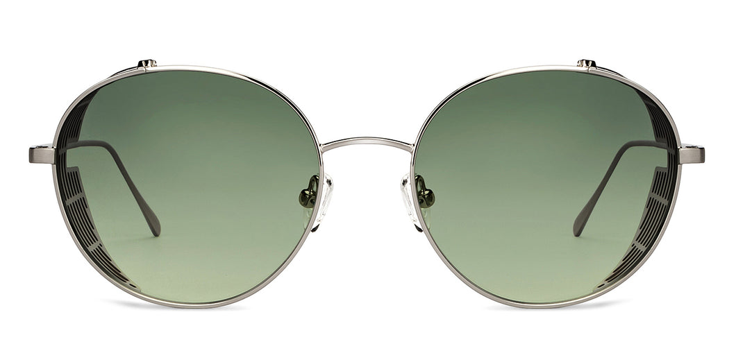 Silver Round Full Rim Unisex Sunglasses by John Jacobs-152196