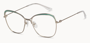 Silver Cat Eye Full Rim Women Eyeglasses by Vincent Chase-152825