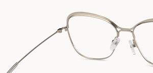 Silver Cat Eye Full Rim Women Eyeglasses by Vincent Chase-152825