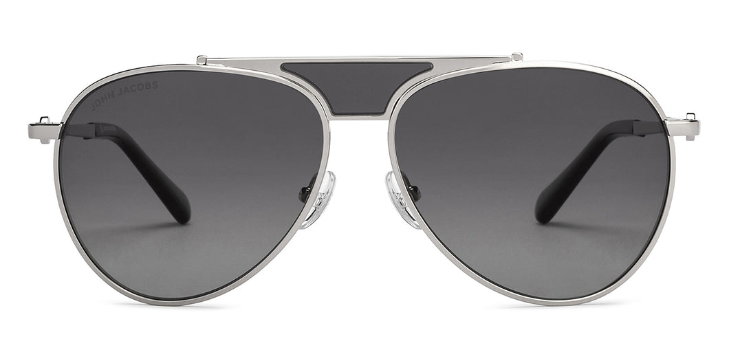 Silver Aviator Full Rim Unisex Sunglasses by John Jacobs-208175