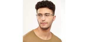 Silver Rectangle Half Rim Unisex Eyeglasses by Lenskart Air-152056