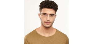 Silver Rectangle Half Rim Unisex Eyeglasses by Lenskart Air-152056