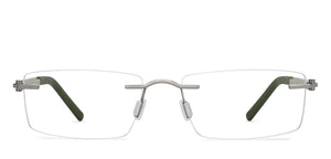 Silver Rectangle Rimless Unisex Eyeglasses by Lenskart Air-200736