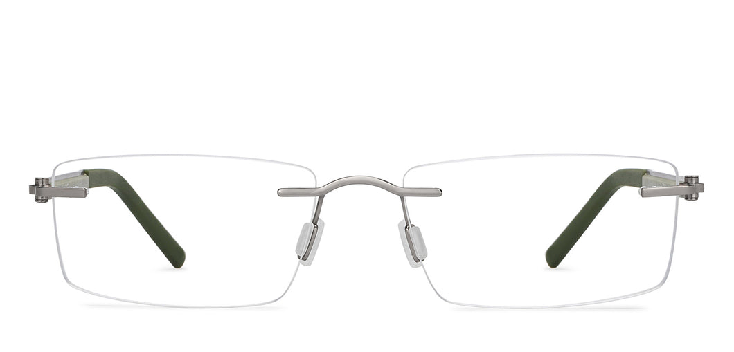 Silver Rectangle Rimless Unisex Eyeglasses by Lenskart Air-200736