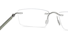 Load image into Gallery viewer, Silver Rectangle Rimless Unisex Eyeglasses by Lenskart Air-200736