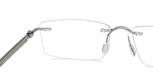Silver Rectangle Rimless Unisex Eyeglasses by Lenskart Air-200736