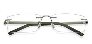 Silver Rectangle Rimless Unisex Eyeglasses by Lenskart Air-200736