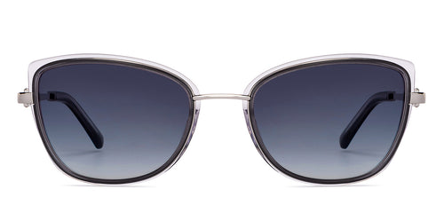 Silver Cat Eye Full Rim Unisex Sunglasses by John Jacobs-152711