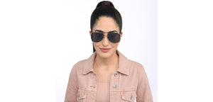 Gunmetal Aviator Rimless Unisex Sunglasses by John Jacobs-207023