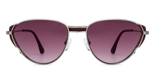 Silver Cat Eye Full Rim Unisex Sunglasses by John Jacobs-150966