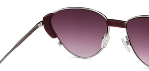 Silver Cat Eye Full Rim Unisex Sunglasses by John Jacobs-150966