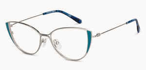 Silver Cat Eye Full Rim Women Eyeglasses by Vincent Chase-152830