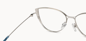 Silver Cat Eye Full Rim Women Eyeglasses by Vincent Chase-152830