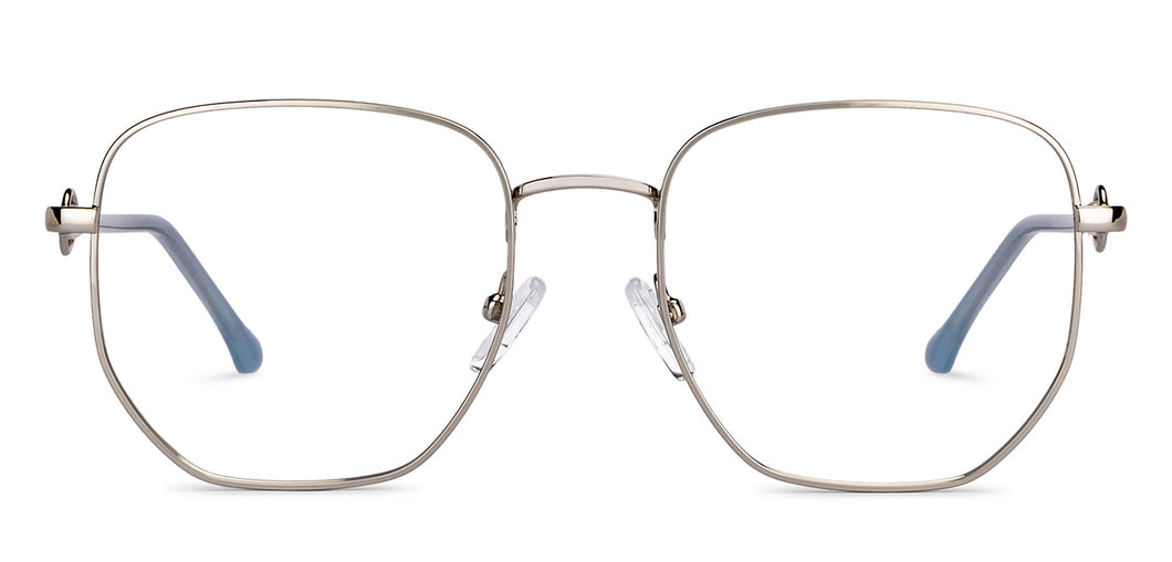 Silver Square Full Rim Women Eyeglasses by John Jacobs-152678