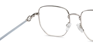 Silver Square Full Rim Women Eyeglasses by John Jacobs-152678