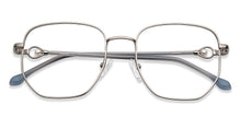 Load image into Gallery viewer, Silver Square Full Rim Women Eyeglasses by John Jacobs-152678