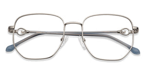 Silver Square Full Rim Women Eyeglasses by John Jacobs-152678