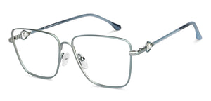 Silver Square Full Rim Women Eyeglasses by John Jacobs-152688