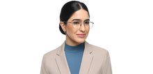 Load image into Gallery viewer, Silver Aviator Full Rim Unisex Eyeglasses by John Jacobs-209677