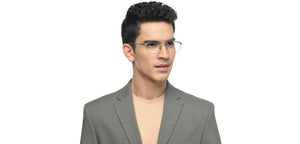 Silver Aviator Full Rim Unisex Eyeglasses by John Jacobs-209677
