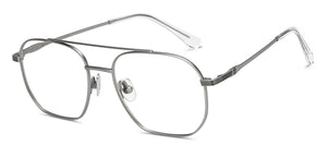 Silver Aviator Full Rim Unisex Eyeglasses by John Jacobs-209677
