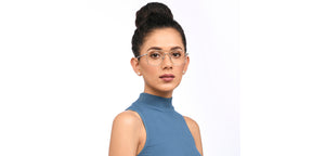 Silver Rectangle Full Rim Unisex Eyeglasses by John Jacobs-201447