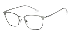 Silver Rectangle Full Rim Unisex Eyeglasses by Lenskart Air-213109