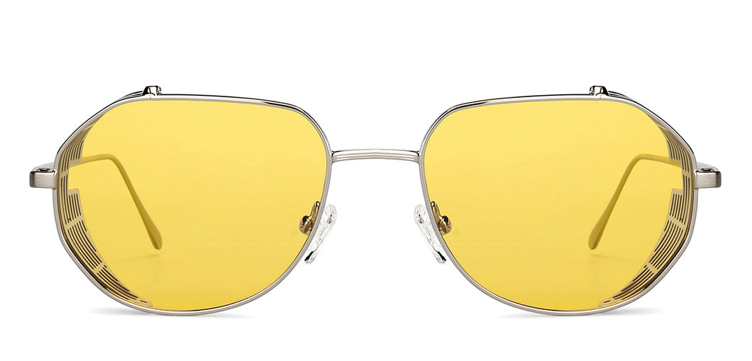 Silver Round Full Rim Unisex Sunglasses by John Jacobs-152193