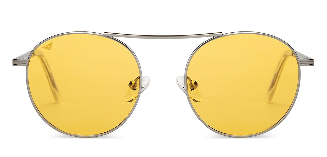 Silver Round Full Rim Unisex Sunglasses by Vincent Chase Polarized-200416