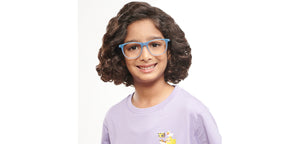 Sky Blue Square Full Rim Kids Eyeglasses by Hooper-152531