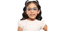 Load image into Gallery viewer, Sky Blue Square Full Rim Kids Eyeglasses by Hooper-152531