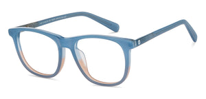 Sky Blue Square Full Rim Kids Eyeglasses by Hooper-152531