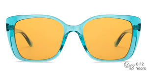 Sky Blue Square Full Rim Kid Sunglasses by Hooper-152551