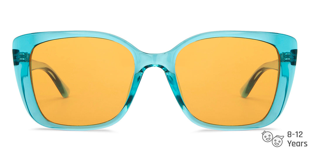 Sky Blue Square Full Rim Kid Sunglasses by Hooper-152551