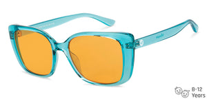 Sky Blue Square Full Rim Kid Sunglasses by Hooper-152551