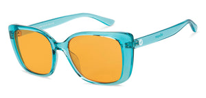 Sky Blue Square Full Rim Kid Sunglasses by Hooper-152551