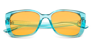 Sky Blue Square Full Rim Kid Sunglasses by Hooper-152551